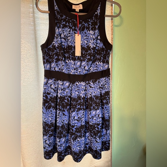 NWT ELLE “Polished Pastels” Blue Floral Summer/Spring/Fall Women’s Dress Size 12 - Picture 1 of 6